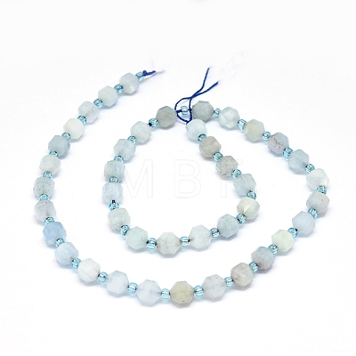 Natural Aquamarine Beads Strands G-O201B-33-1