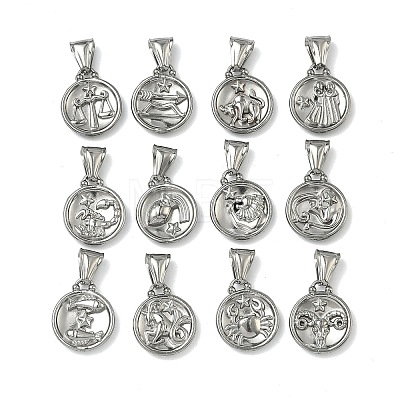 12Pcs 304 Stainless Steel Pendants STAS-L022-306P-M-1