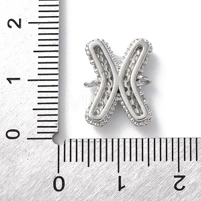 Brass Micro Pave Cubic Zirconia Letter Links KK-I717-04X-P-1