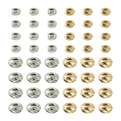 60Pcs 4 Styles Column Brass Beads KK-TA0009-07-1