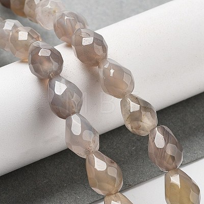 Natural Grey Agate Beads Strands G-P520-B08-01-1