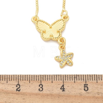 Brass Micro Pave Clear Cubic Zirconia Pendants Necklaces NJEW-M088-03G-03-1