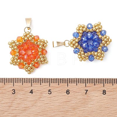 Pearl Luster Plated Glass Pendants PALLOY-MZ01312-1