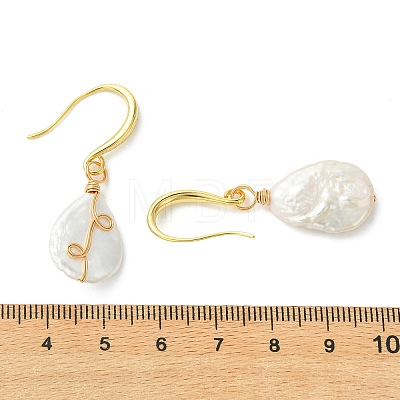 Baroque Natural Keshi Pearl Dangle Earrings EJEW-JE07064-01-1