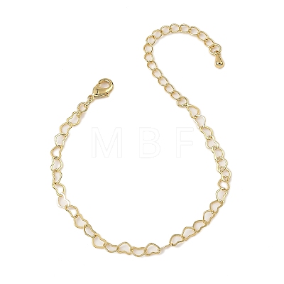 Brass Heart Link Bracelets for Women BJEW-G735-07G-1