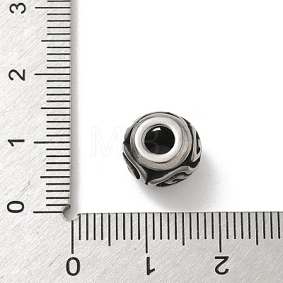 304 Stainless Steel European Beads STAS-H238-09K-AS-1
