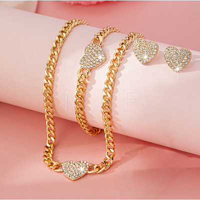 Alloy with Crystal Rhinestone Bracelets & Earrings & Necklaces Sets FS-WGAABD3-02-1