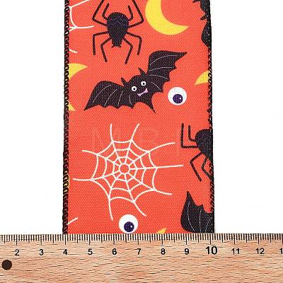 5 Yards Halloween Printed Polyester Wired Ribbon OCOR-K009-02A-1