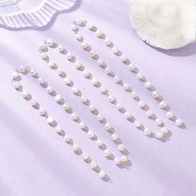Natural Cultured Freshwater Pearl Link Chains AJEW-JB01585-02-1