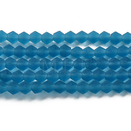 Imitate Austrian Crystal Frosted Glass Beads Strands GLAA-F029-TM4mm-B01-1