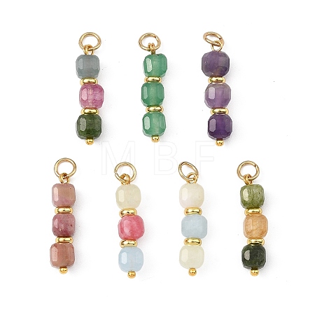 Natural Mixed Gemstone Pendants PALLOY-JF05780-1