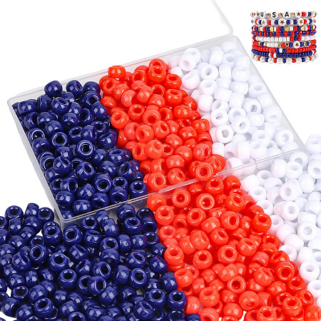 750Pcs 3 Colors Opaque Plastic Beads KY-PA0001-20-1