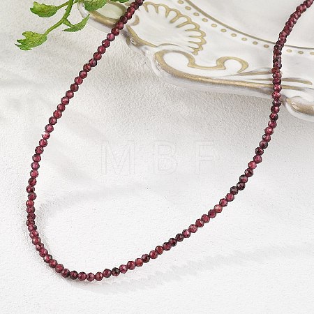 Natural Garnet Beaded Necklaces NJEW-K114-A-A04-1
