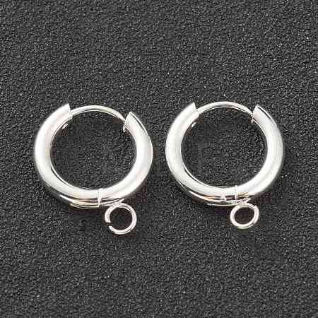 201 Stainless Steel Huggie Hoop Earring Findings STAS-P283-01B-S-1