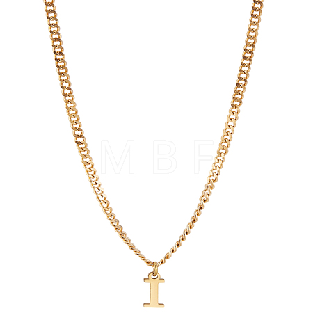 1Pc 304 Stainless Steel Letter Pendant Necklaces NJEW-LP0001-33I-G-1