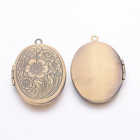 Brass Locket Pendants X-ECF133-2AB-1