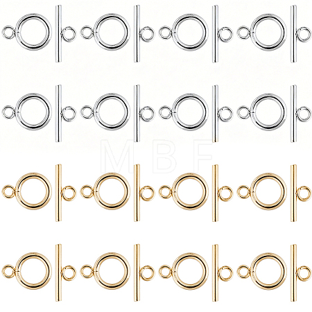 30Sets 2 Colors 304 Stainless Steel Toggle Clasps STAS-SC0021-29-1