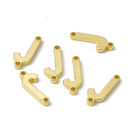Rack Plating Brass Letter Connector Charms KK-C007-38G-J-1