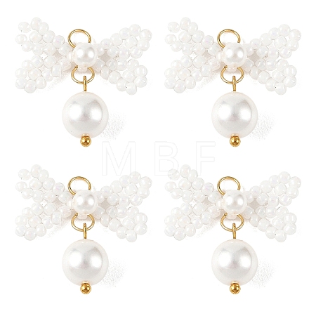Glass Seed Bead Pendants PALLOY-MZ01383-02-1
