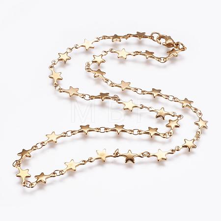 304 Stainless Steel Chain Necklaces STAS-P164-27G-1