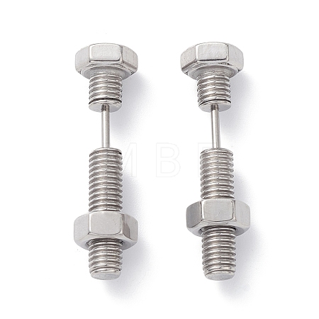 Non-Tarnish 304 Stainless Steel Screw Bolt Ear Taper Stretcher for Woman Men EJEW-F312-08P-1