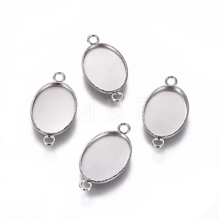 Non-Tarnish 304 Stainless Steel Cabochon Connector Settings STAS-H394-A-01P-1