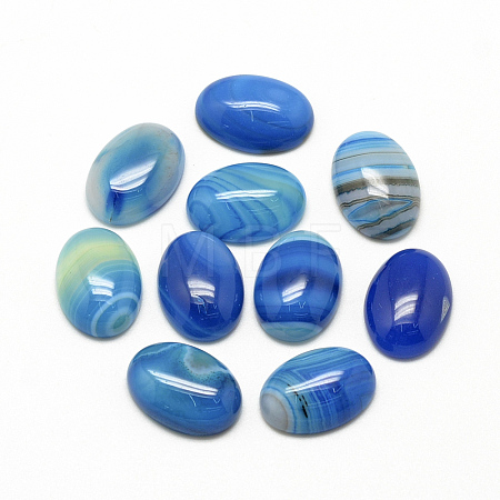 Natural Striped Agate/Banded Agate Cabochons X-G-R415-18x25-12-1