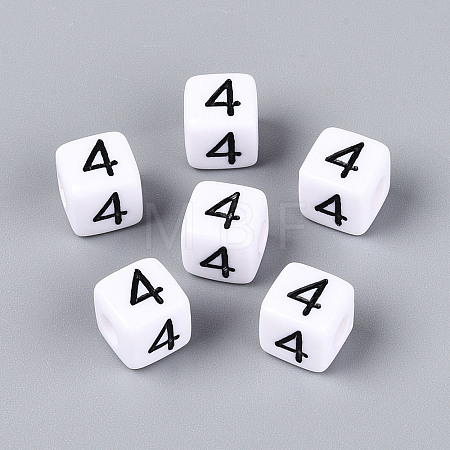 Opaque Acrylic European Large Hole Beads SACR-N020-01B-05-1