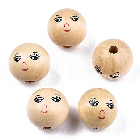 Unfinished Natural Wood Beads X-WOOD-T019-31-A-22mm-1