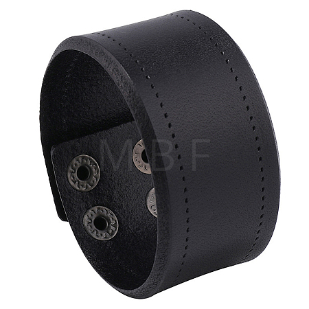 Flat Sided Cowhide Leather Cord Bracelets BJEW-WH20007-09C-1