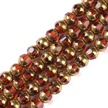 Electroplate Glass Beads Strands EGLA-Q128-04A-FP02-1