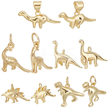 10Pcs 5 Styles Brass Charms KK-BBC0017-26-1