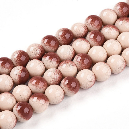 Baking Paint Glass Beads Strands DGLA-N012-10mm-08-1
