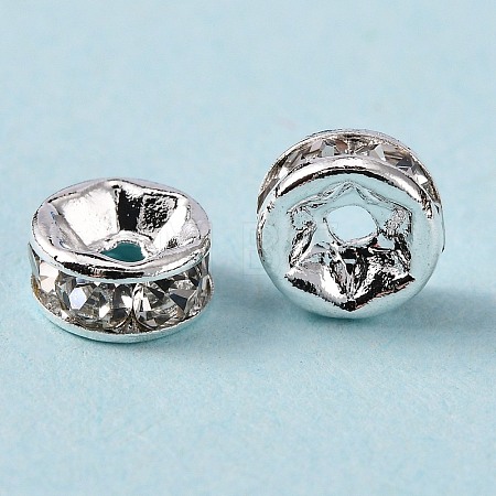 Brass Grade A Rhinestone Spacer Beads RSB036NF-01-1