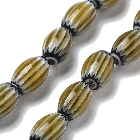 Handmade Millefiori Lampwork Beads Strands LAMP-F035-12B-1