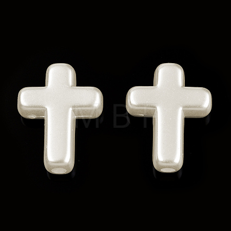 ABS Plastic Imitation Pearl Beads X-OACR-T018-06-1