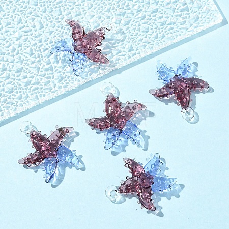 5Pcs Handmade Lampwork Pendants LAMP-YW0001-67H-1