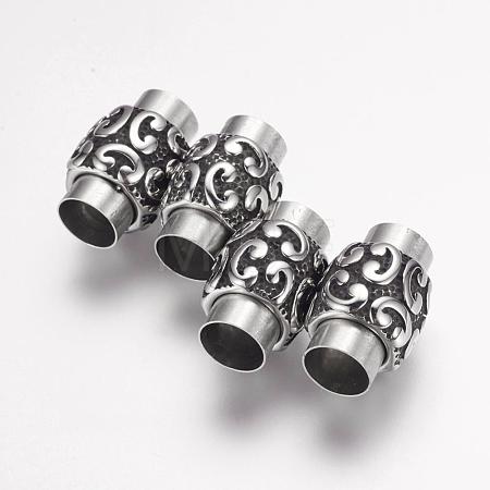 304 Stainless Steel Magnetic Clasps with Glue-in Ends STAS-F124-05AS-1