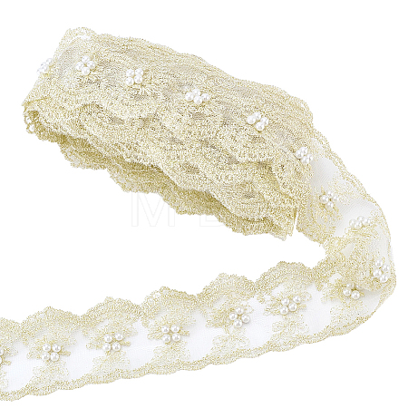 5 Yards Polyester Lace Ribbon OCOR-PH0036-77B-1