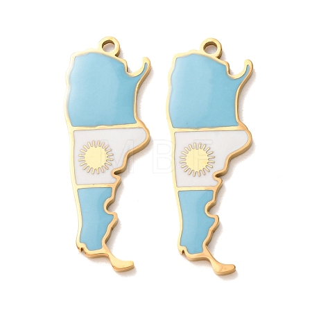 304 Stainless Steel & Enamel Pendants SA-CBA6ECE-01A-G-1