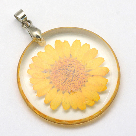 Alloy Resin Pendants RESI-S321-06-1