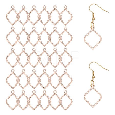 Alloy Open Back Bezel Pendants FIND-WH0111-887RG-1