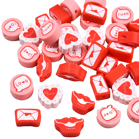 270Pcs Valentine's Day Handmade Polymer Clay Beads Strands CLAY-PA0001-52-1
