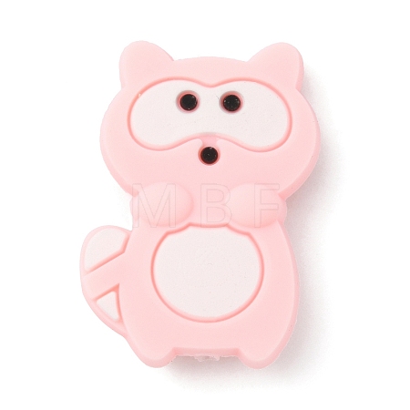 Raccoon Silicone Beads SIL-WH0002-84C-1