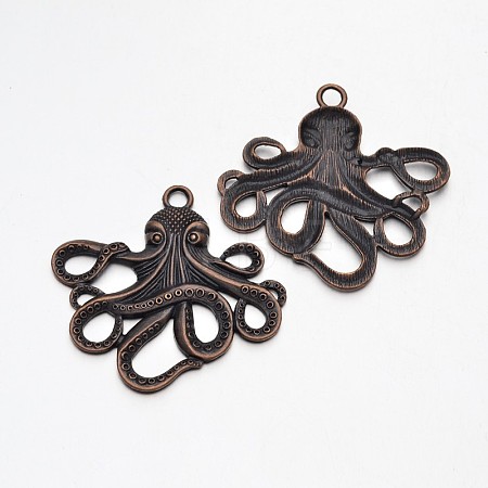Tibetan Style Alloy Big Pendants TIBEP-A15669-R-NR-1