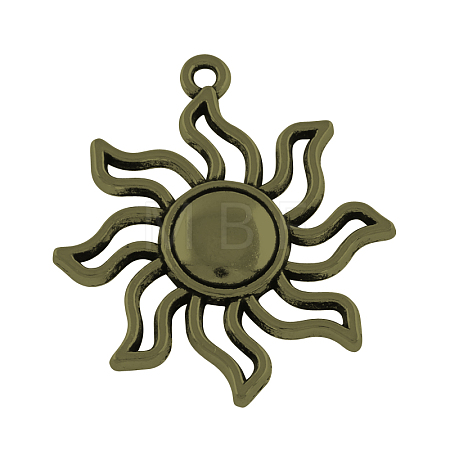 Tibetan Style Alloy Solar Eclipse Pendants TIBEP-R304-004AB-FF-1