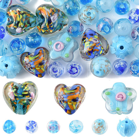 38Pcs Handmade Bumpy Glass Beads LAMP-FS0001-40-1