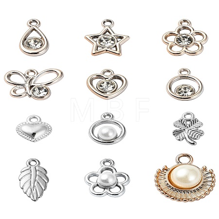 12 Styles ABS Plastic & CCB Plastic Pendants KY-YW0001-67-1