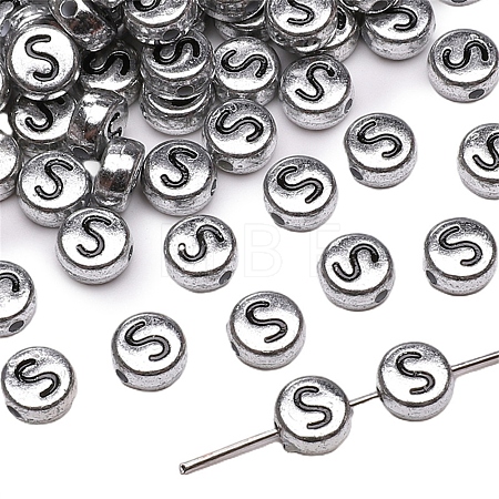 50Pcs Silver Plating Acrylic Beads PW-WG2E8AD-08-1