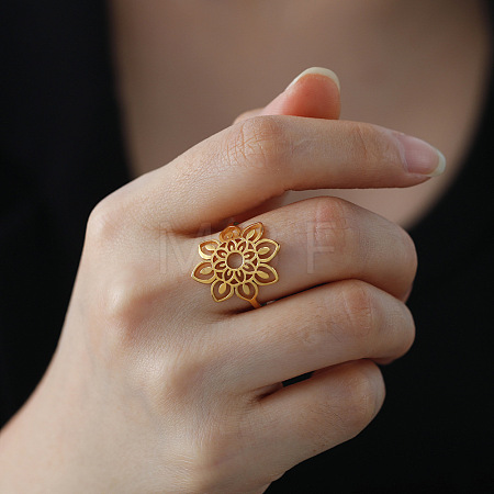 Bohemian Style 304 Stainless Steel Finger Rings for Women FS-WGCEB2E-07-1